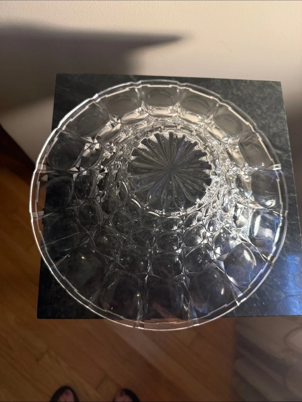 Clear Glass Decorative Bowl - Transparent Home Dining Centerpiece